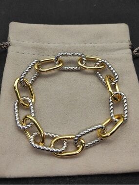 David Yurman Two-Tone Gold and Silver Link Bracelet